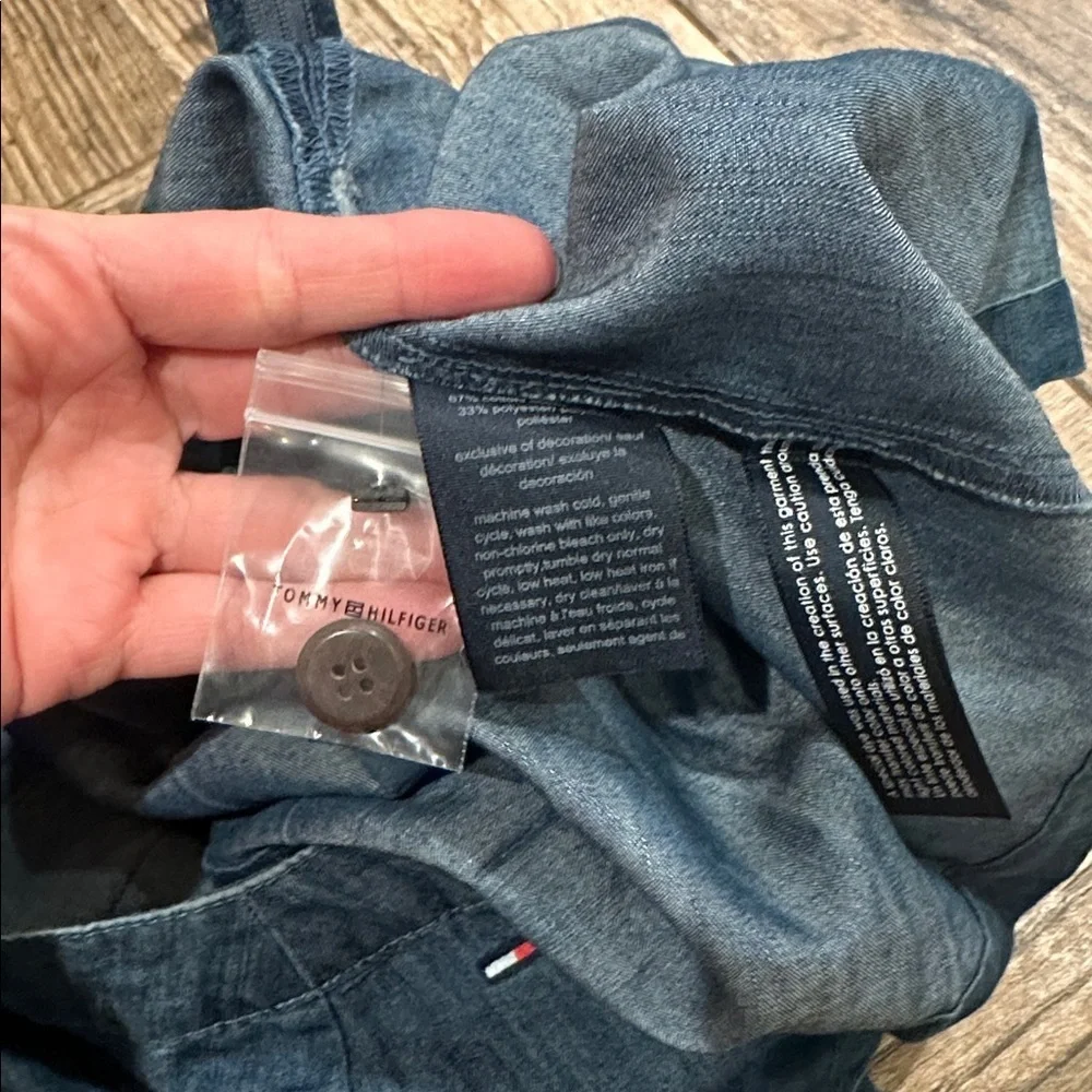 Tommy Hilfiger Jeans Pleated Denim Mini Skirt Women's 8 Blue Side Zip Closure